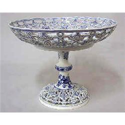 A bowl with stem porcelain, Meissen, h 21,5 cm, diameter 28 cm 3.000-5.000...