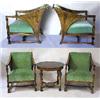 Image 1 : A pair of armchairs and an occasional table polished birchwood, Sweden, 1920`s 6.000-8.000...