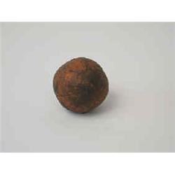 A golfball brown leather, feather ball, mid 19 th century 8.000-10.000...