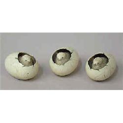 Quail eggs, 3 pieces ivory, Oriental, h 2,7 cm 1.500-2.000...