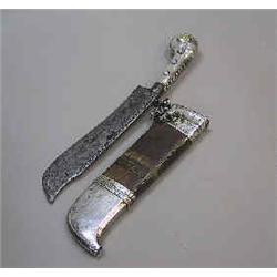 Pichangatti Sri Lanka, Tamil dagger, wooden scabbard with silver; tip of scabbard partly missing 2.0