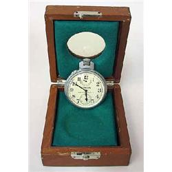 A submarine chronometer metal, USA, 1942, dial marked Hamilton, Lancaster, PA USA, original box, h 8