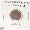 Image 1 : 2001 NETHERLANDS 1 EURO CENT COIN *RARE HARD TO FIND MS HIGH GRADE* COIN CAME OUT OF PRIVATE COLLECT