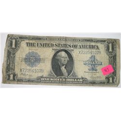 1923 LARGE BILL $1 SILVER CERTIFICATE SERIAL # X72254107B *RARE EARLY NICE BILL!!