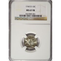 1940-D MERCURY DIME NGC MS67 FB