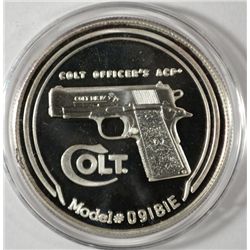 ONE OUNCE .999 SILVER FEAT. COLT OFFICER'S ACP #09181E