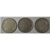 Image 1 : ( 3 ) THREE NICE CIRCULATED MORGAN SILVER DOLLARS