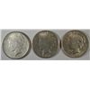 Image 1 : ( 3 ) NICE CIRCULATED PEACE SILVER DOLLARS