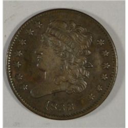 1833  half penny VF