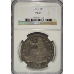 1874 proof Trade $  NGC PF63