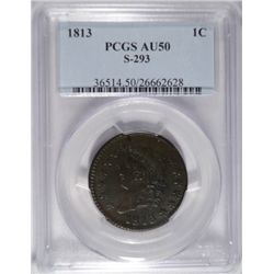 1813 large penny S-293  PCGS50