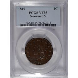 1819 large penny N-5  PCGS35