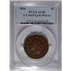 Image 1 : 1834 large penny N-2 small 8 large stars medium letters  PCGS50
