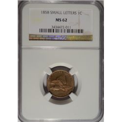 1858 small letters Flying Eagle penny  NGC62