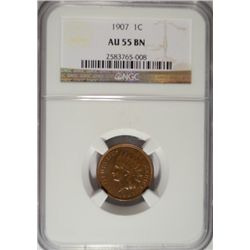 1907  Indian penny  NGC45BN