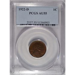 1922D Lincoln penny  PCGS55