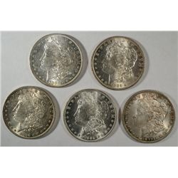 5-DIFFERENT MS63 MORGANS! 1879,1885,1886,1883-O, 1884-O