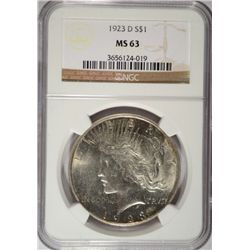 1923-D PEACE DOLLAR NGC MS63