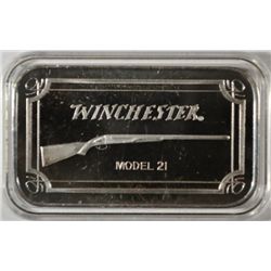 ONE OUNCE .999 SILVER BAR FEATURING WINCHESTER MODEL #21