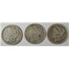Image 1 : ( 3 ) THREE  CIRCULATED MORGAN SILVER DOLLARS