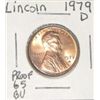 Image 1 : 1979-D LINCOLN WHEAT PENNY *EXTREMELY RARE PROOF-65 BU HIGH GRADE COIN*!! PENNY CAME OUT OF SAFE!!