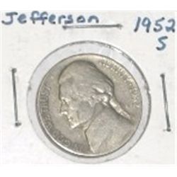 1952-S JEFFERSON NICKEL *NICE EARLY COIN*!! NICKEL CAME OUT OF SAFE!!