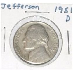 1951-D JEFFERSON NICKEL *NICE EARLY COIN*!! NICKEL CAME OUT OF SAFE!!