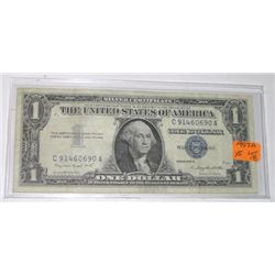 1957 SERIES A $1 SILVER CERTIFICATE BILL SERIAL # C91460690A *RARE EARLY EXTRA FINE GRADE*!!