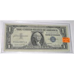 1957 SERIES A $1 SILVER CERTIFICATE BILL SERIAL # H14469971A *RARE EARLY EXTRA FINE GRADE*!!