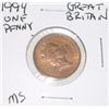 Image 1 : 1994 GREAT BRITAIN ONE PENNY *RARE MINT STATE MS HIGH GRADE*!! COIN CAME OUT OF SAFE!!