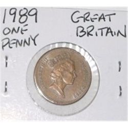 1989 GREAT BRITAIN ONE PENNY *RARE MINT STATE MS HIGH GRADE*!! COIN CAME OUT OF SAFE!!