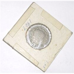 1907 LIBERTY "V" NICKEL *NICE EARLY NICKEL*!! COIN CAME OUT OF SAFE!!