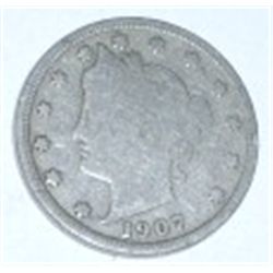 1907 LIBERTY HEAD "V" NICKEL *NICE EARLY NICKEL*!! COIN CAME OUT OF SAFE BOX!!