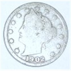 1902 LIBERTY HEAD "V" NICKEL *NICE EARLY NICKEL*!! COIN CAME OUT OF SAFE BOX!!