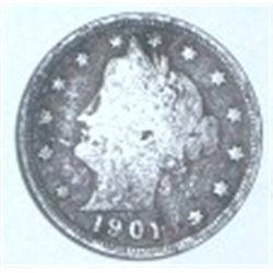1901 LIBERTY HEAD "V" NICKEL *NICE EARLY NICKEL*!! COIN CAME OUT OF SAFE BOX!!