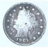 Image 1 : 1901 LIBERTY HEAD "V" NICKEL *NICE EARLY NICKEL*!! COIN CAME OUT OF SAFE BOX!!