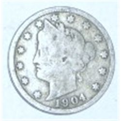 1904 LIBERTY HEAD "V" NICKEL *NICE EARLY NICKEL*!! COIN CAME OUT OF SAFE BOX!!