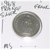 Image 1 : 1968 SILVER FRANCE 1 FRANC *RARE MS HIGH GRADE!! COIN CAME OUT OF SAFE!!