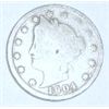 Image 1 : 1904 LIBERTY HEAD "V" NICKEL *NICE EARLY NICKEL!! COIN CAME OUT OF SAFE!!