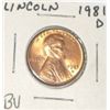 Image 1 : 1981-D LINCOLN PENNY *RARE BU MS HIGH GRADE*!! PENNY CAME OUT OF SAFE!!