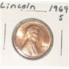 1969-S LINCOLN PENNY *RARE BU MS HIGH GRADE*!! PENNY CAME OUT OF SAFE!!