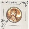 Image 1 : 1968-D LINCOLN PENNY *RARE PROOF-65 BU HIGH GRADE*!! PENNY CAME OUT OF SAFE!!
