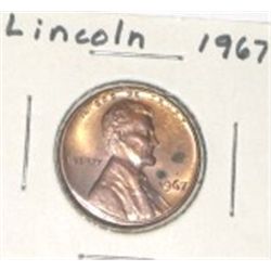 1967 LINCOLN PENNY *RARE BU MS HIGH GRADE*!! PENNY CAME OUT OF SAFE!!