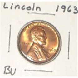 1963 LINCOLN PENNY *RARE BU MS HIGH GRADE*!! PENNY CAME OUT OF SAFE!!