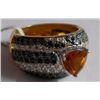 Image 1 : 7.144g Ring in 14kt 6.59g Gold,0.48 Ctw Diamond,1.25 Ctw Citrine,1.04 Ctw Black Spinal
