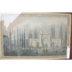 Estampes [ MADOU, Jean-Baptiste; JANSSENS, C. (?)]- [ Vue de la Porte Guillaume et des Champs Elysée