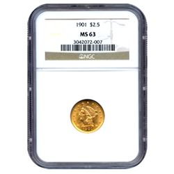 Certified US Gold $2.5 Liberty MS63