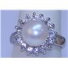 Image 1 : WHITE PEARL AND CZ RING