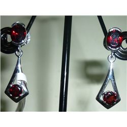 NATURAL 27.25 CTW GARNET EARRING .925 STERLING SILVER