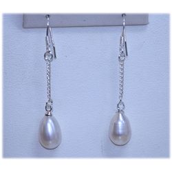 11.60 CTW WHITE PEARL DANGLING EARRING